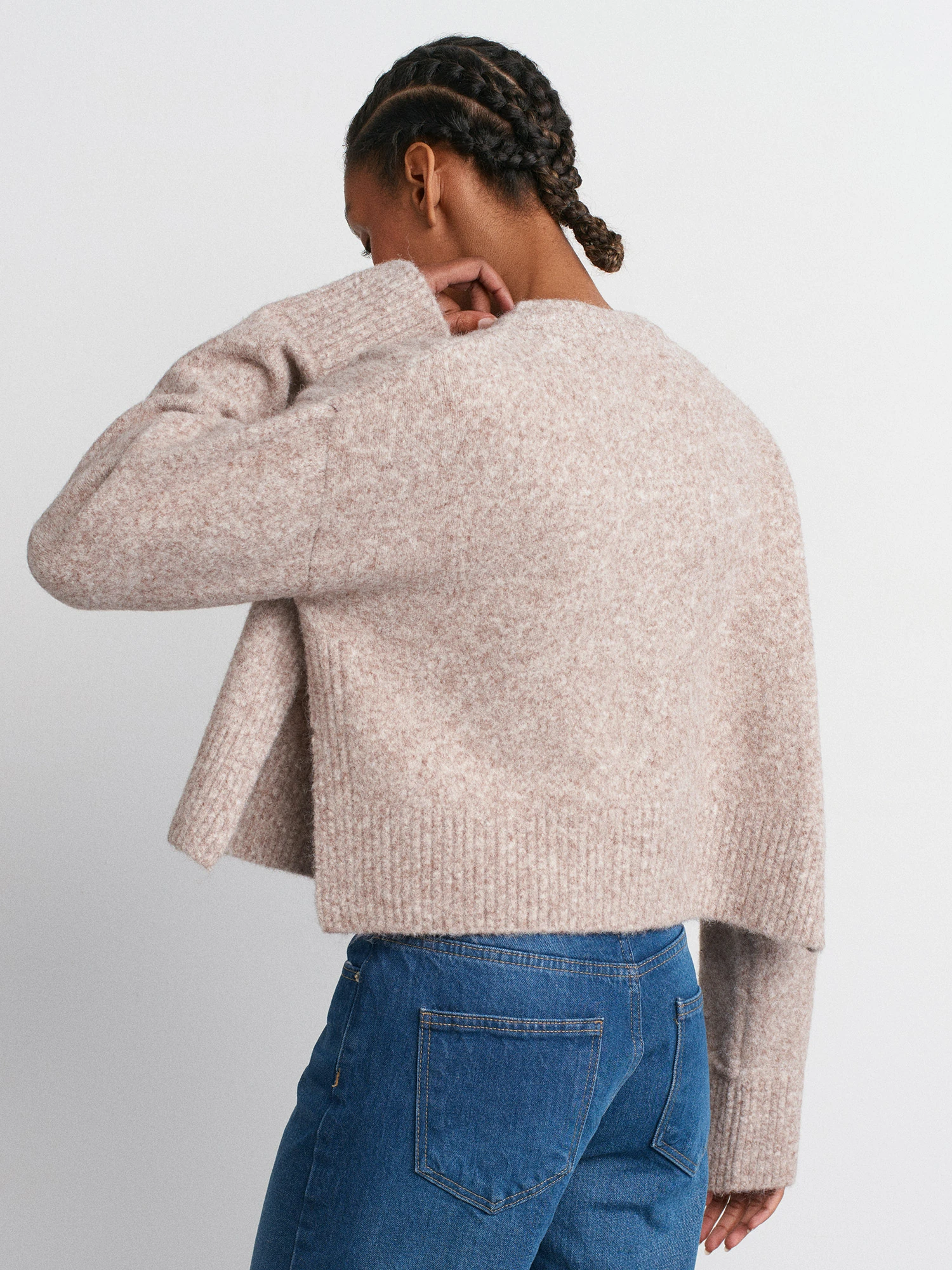 DİLVİN Yanları Yırtmaçlı Yün Karışımlı Triko Hırka