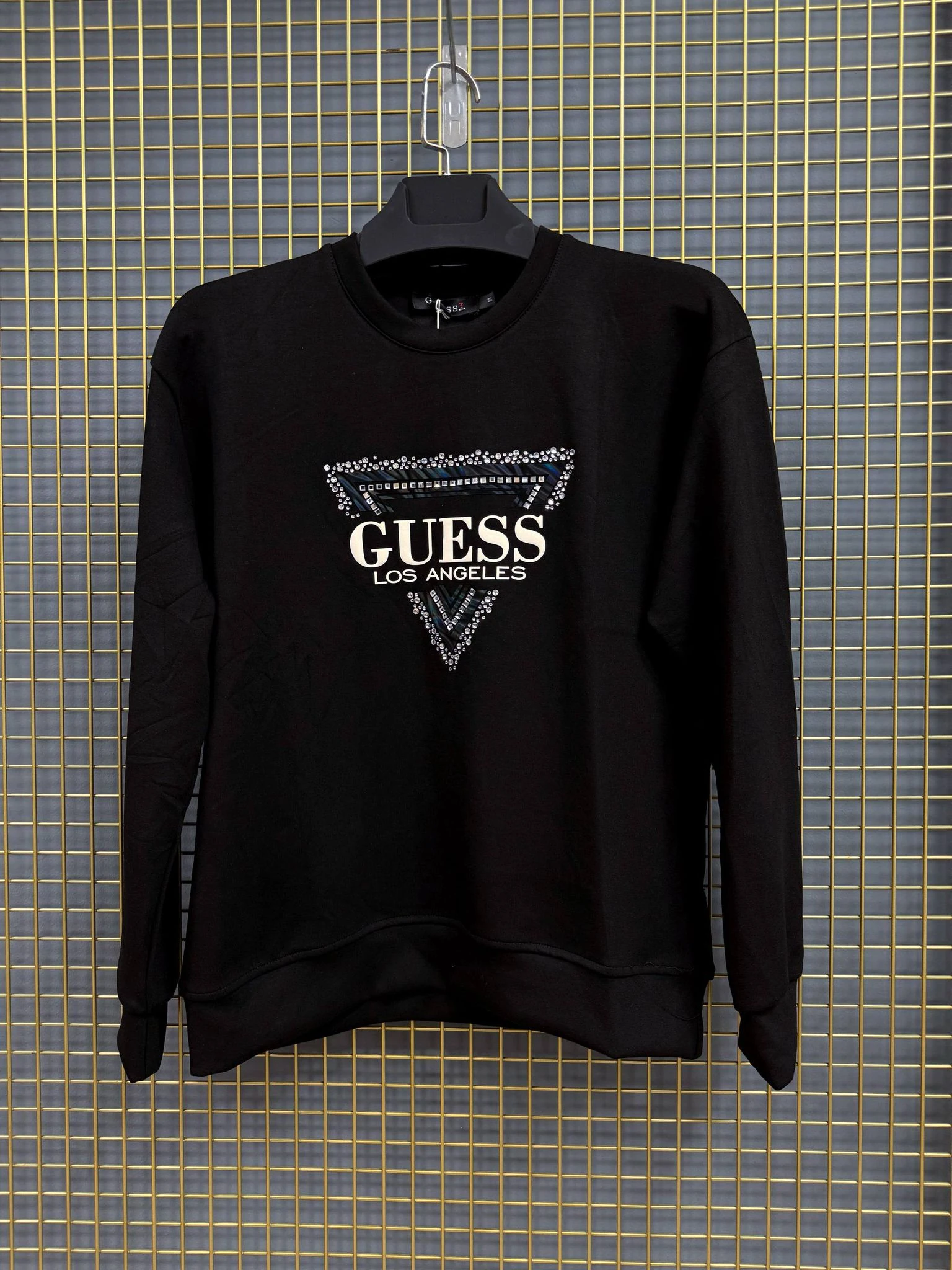 Guess Üçgen Parça Taş Ve Pleksi Baskı Modal Sweatshirt