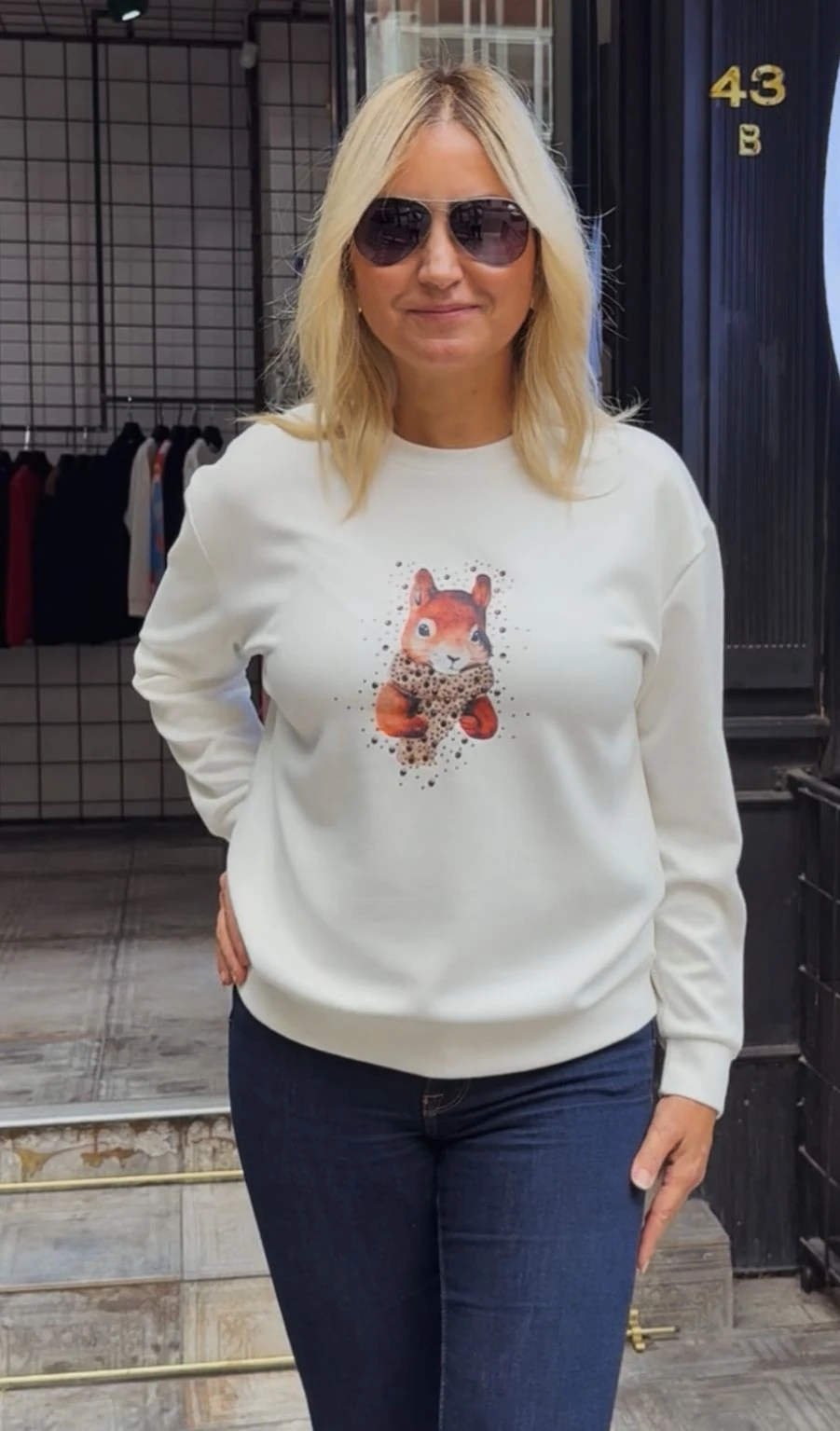 Netwrk Sincap Desenli Taşlı Modal Sweatshirt