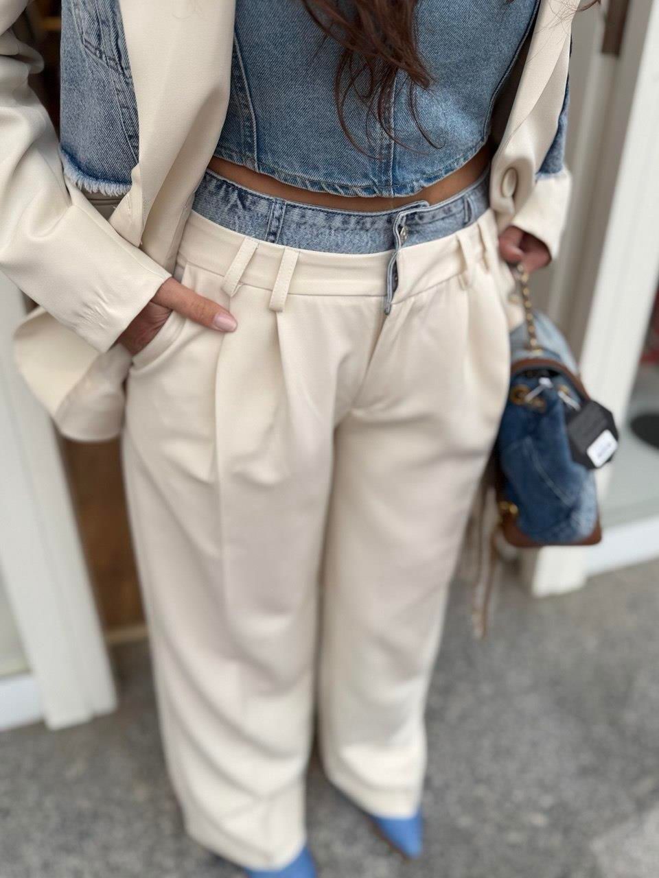 Jean Detaylı Blazer Takım