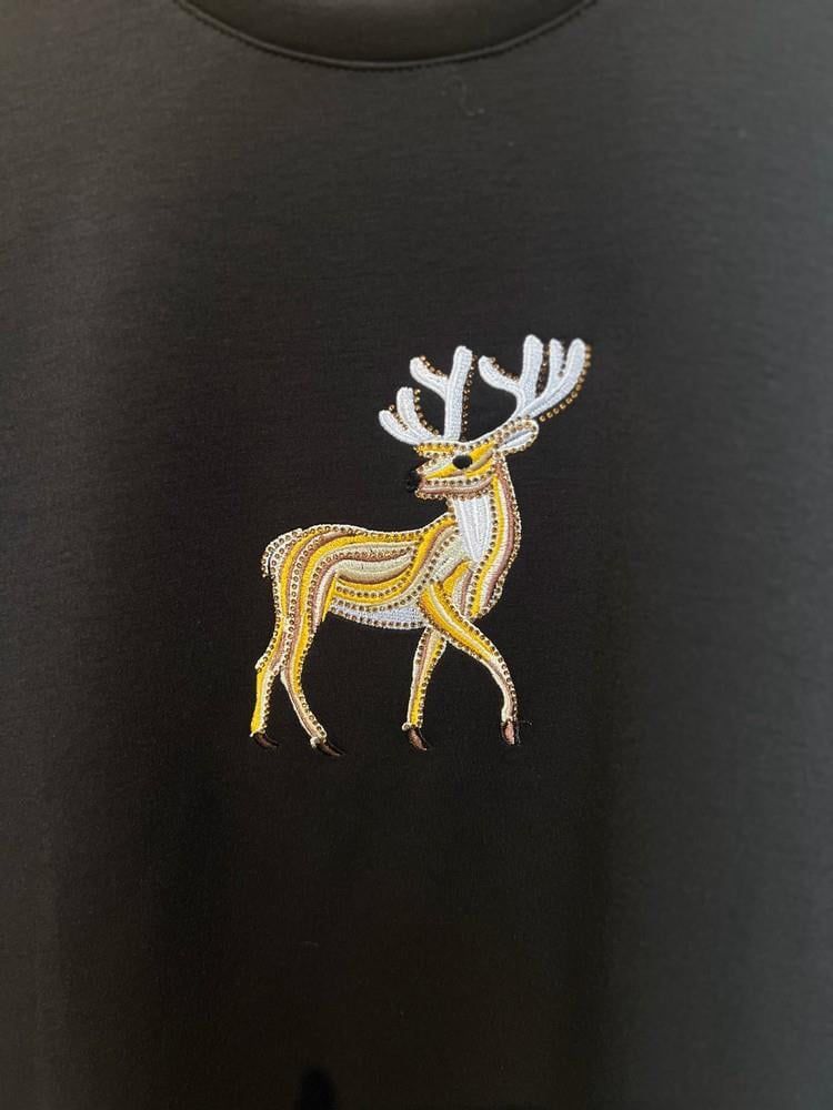 Netwrk Geyikli Taşlı Modal Sweatshirt