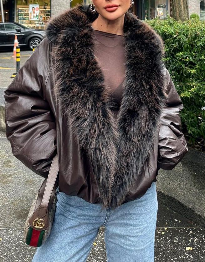 Premium Yaka Kürklü Şişme Mont