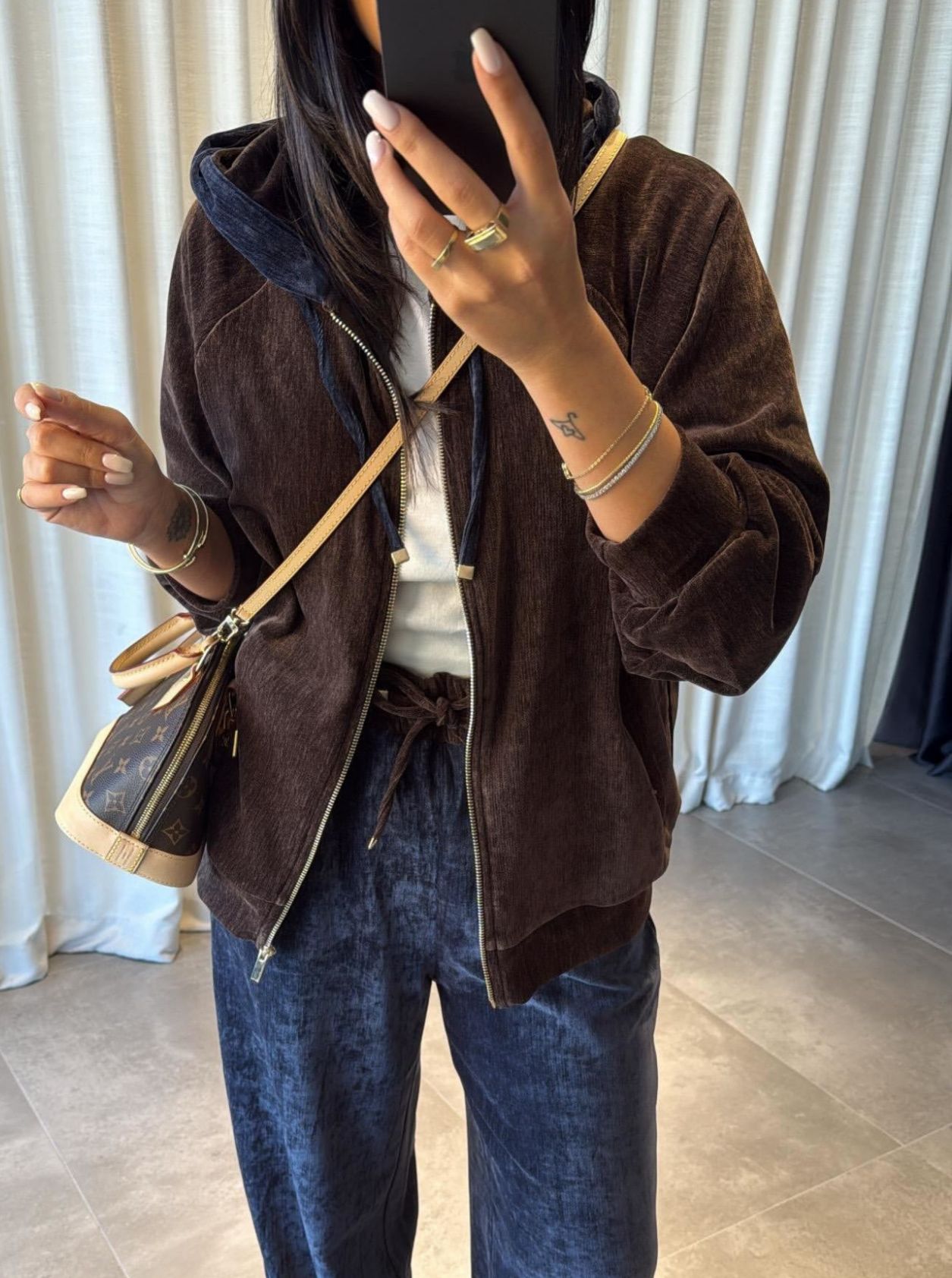 Kapüşonlu Sweat Kadife Takım