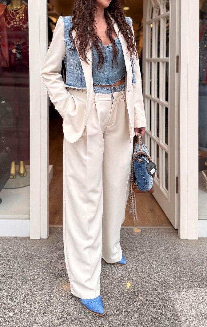 Jean Detaylı Blazer Takım