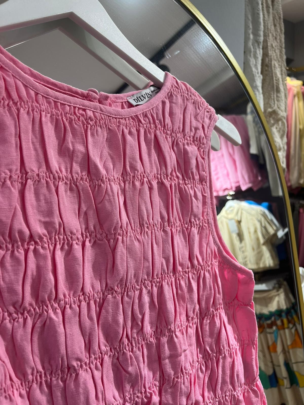 Büzgü Detaylı Crop Bluz