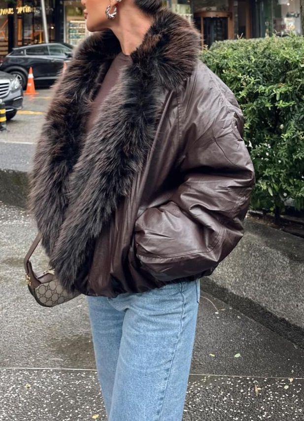 Premium Yaka Kürklü Şişme Mont