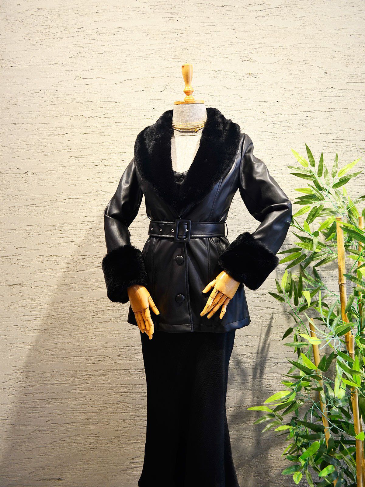 Kürk Detaylı Kısa Deri Mont