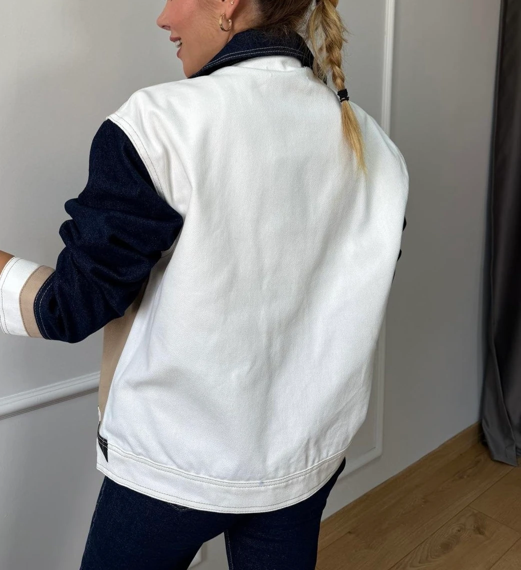 Cebi Kuş Detaylı Kot Ceket