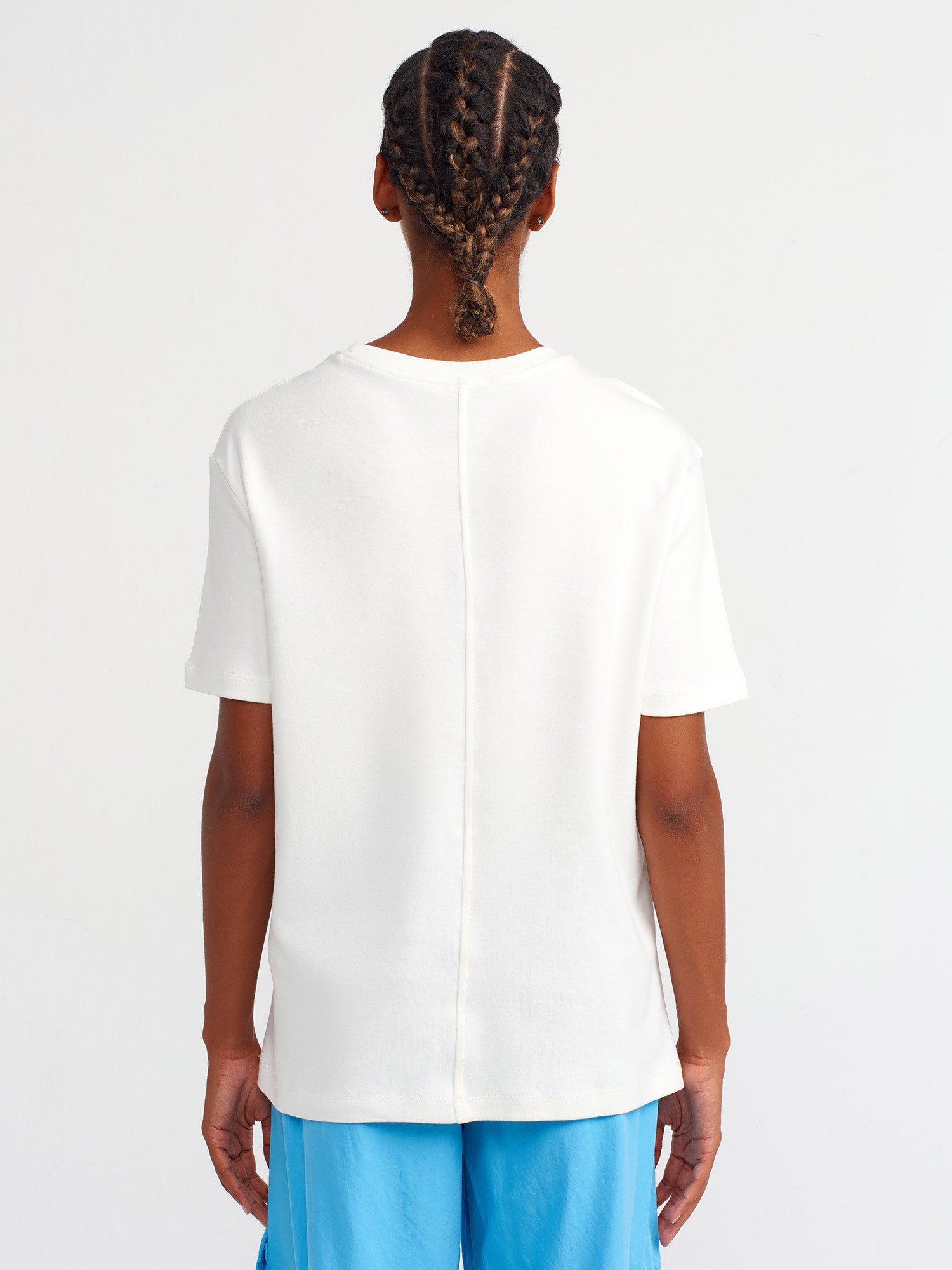 Dilvin Dikiş Detaylı T-shirt