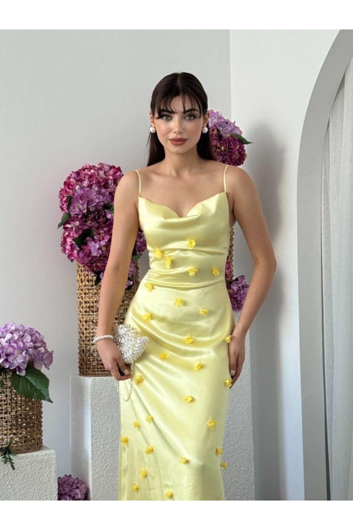 Dora Çiçek Detaylı Elbise