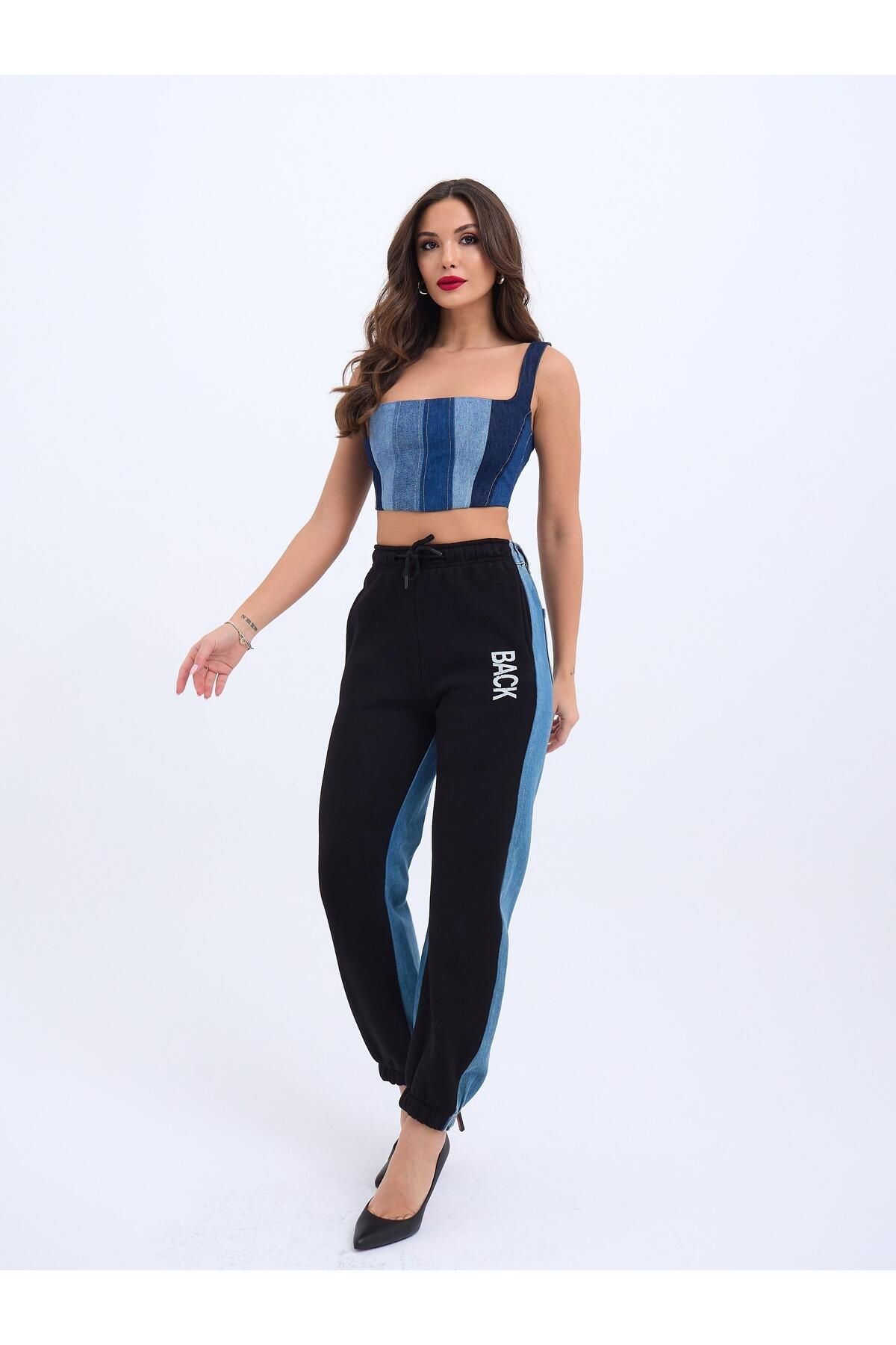 6890 KOT CROP-MAVİ