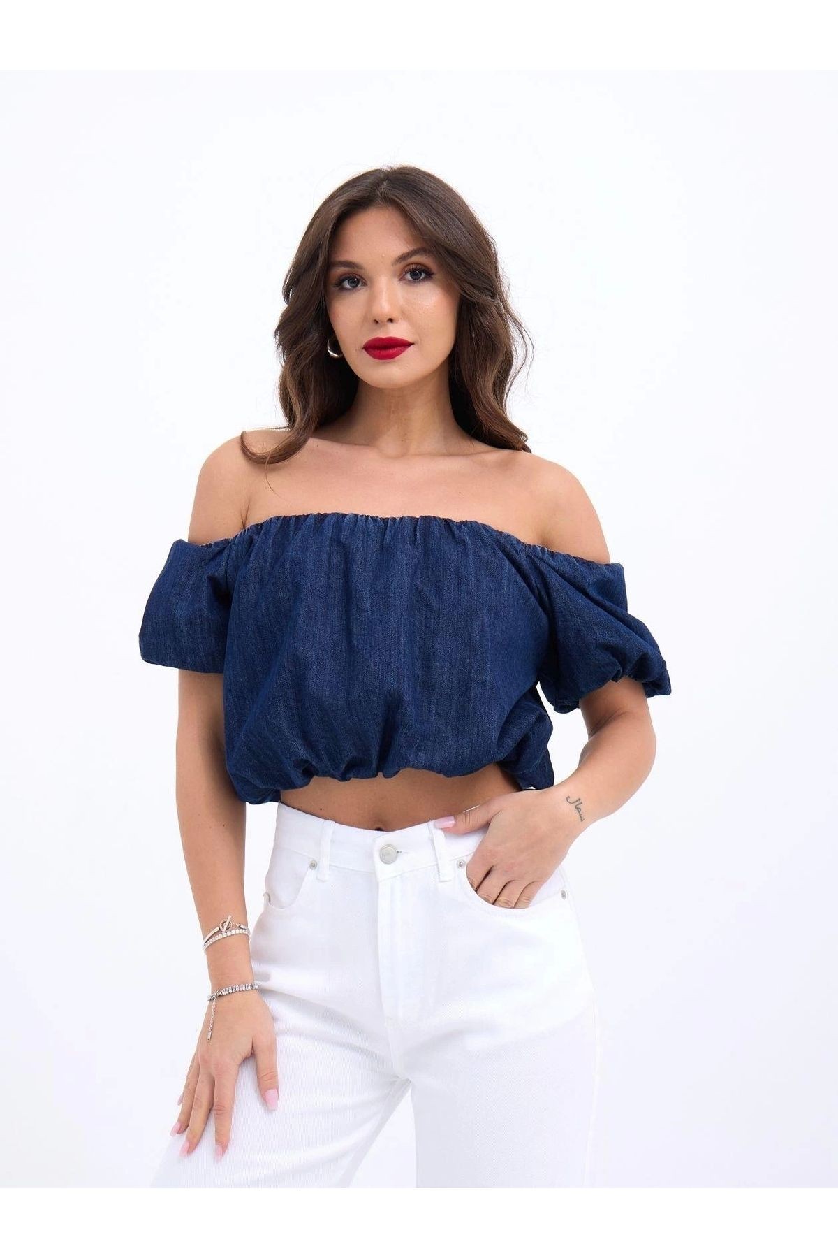 7341 Crop-mavi