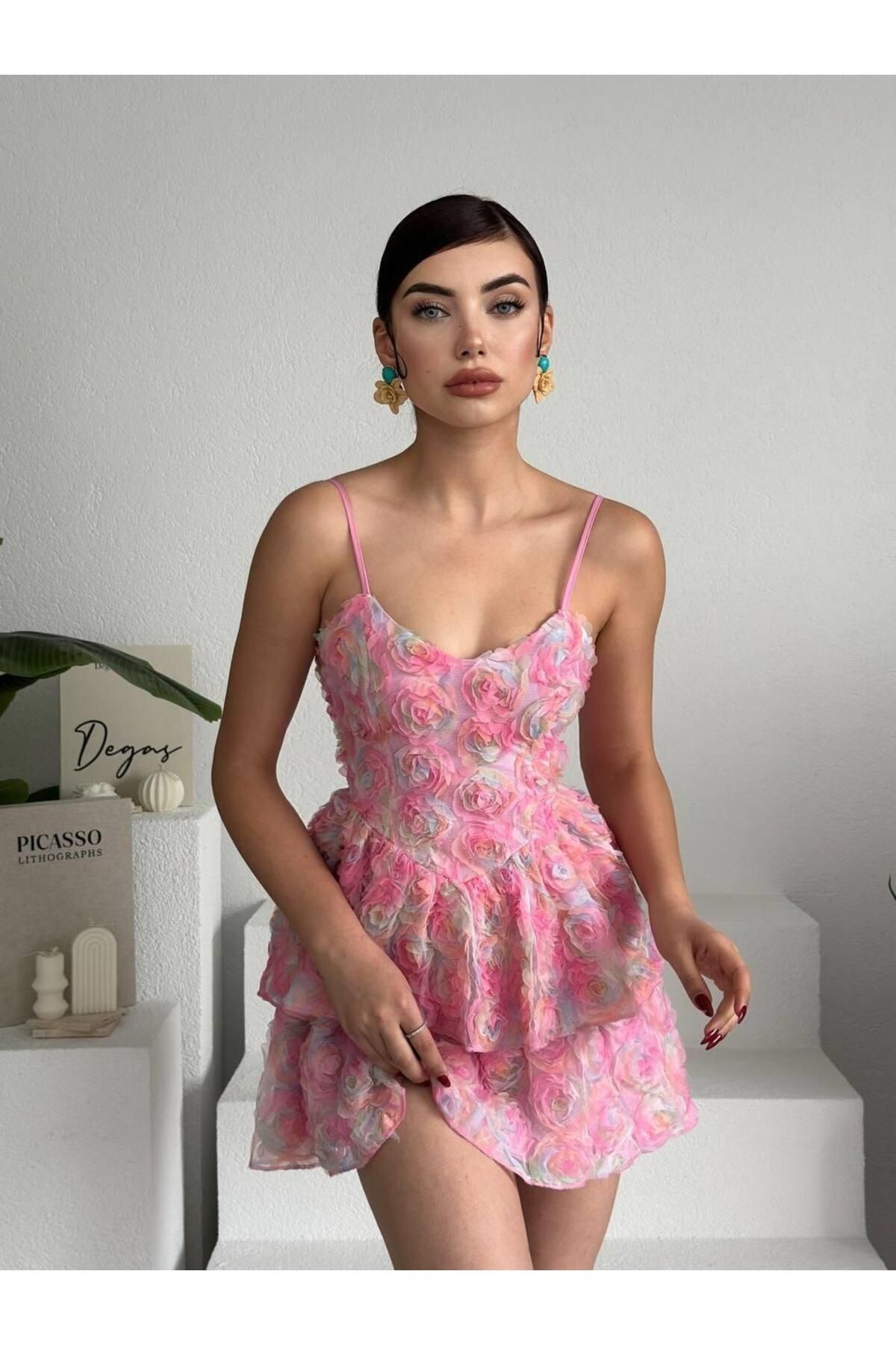 Flora İp Askılı Elbise