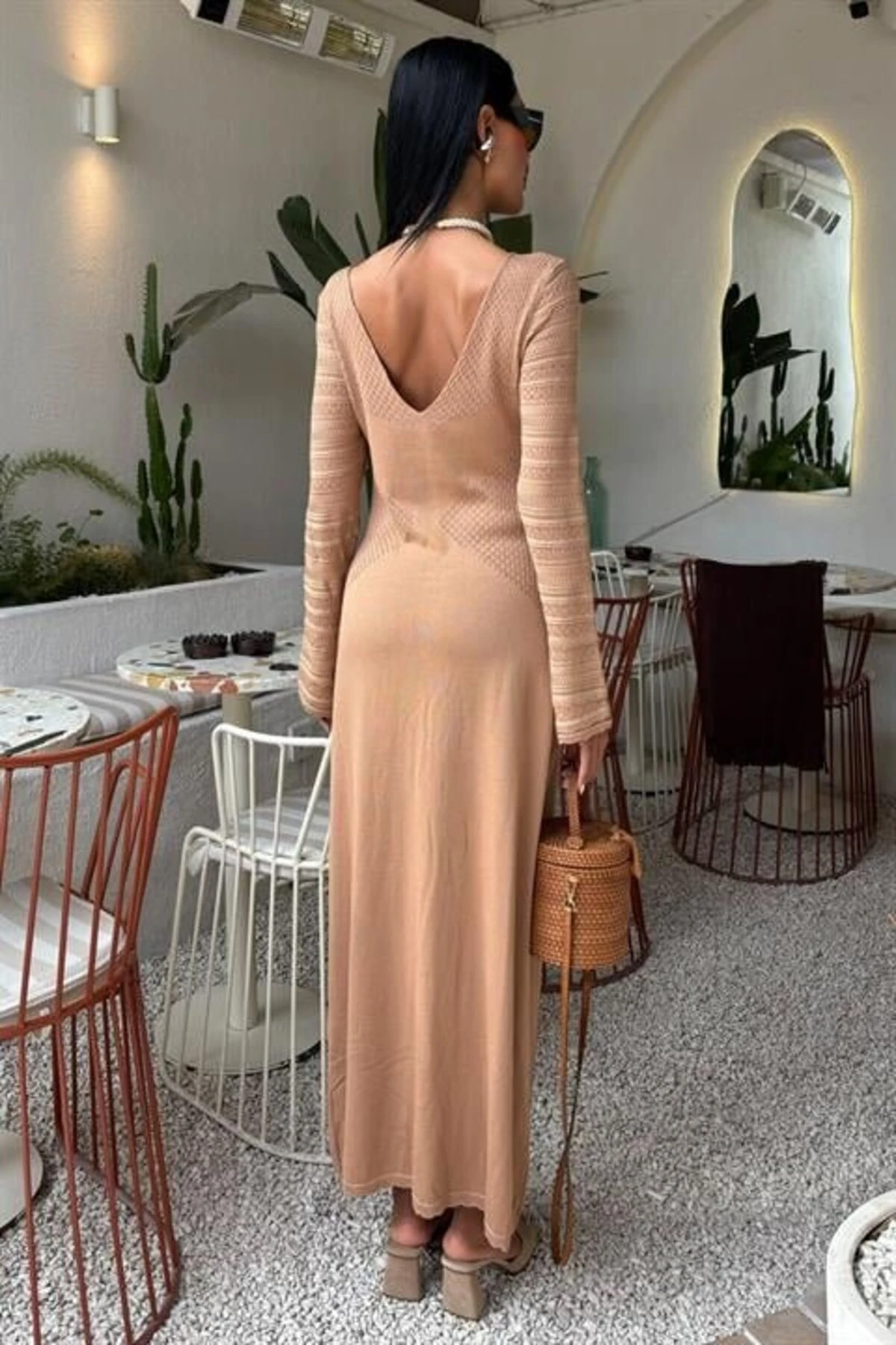 &Hug Ajur Detaylı Bisiklet Yaka Triko Elbise 2861