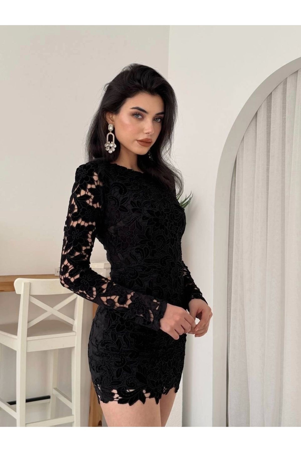 leyla sanat sanata yeni bir bakış açısı Suff Çiçek Detaylı Elbise