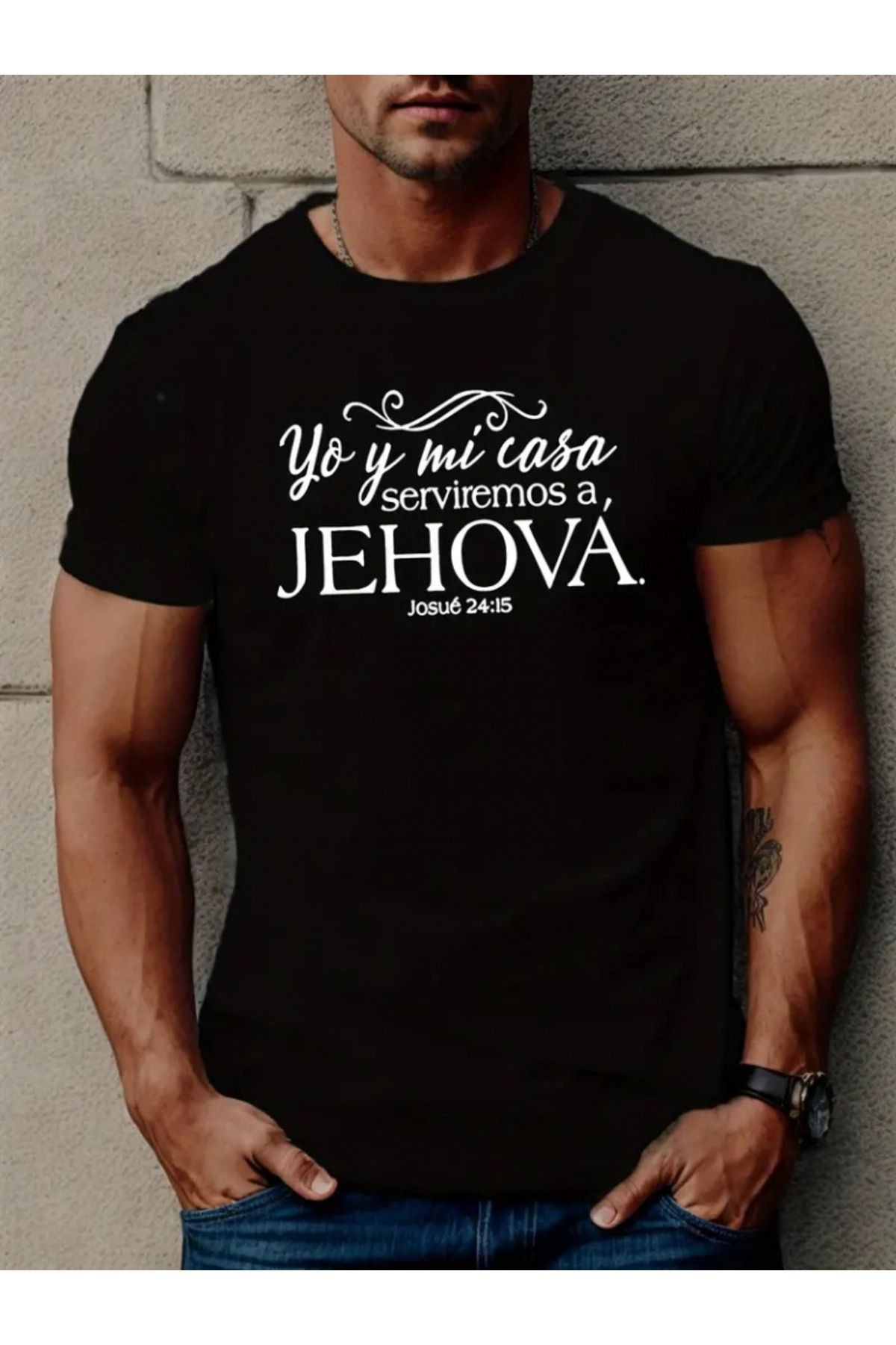 Erkek Jehova Baskılı Süprem T-shirt