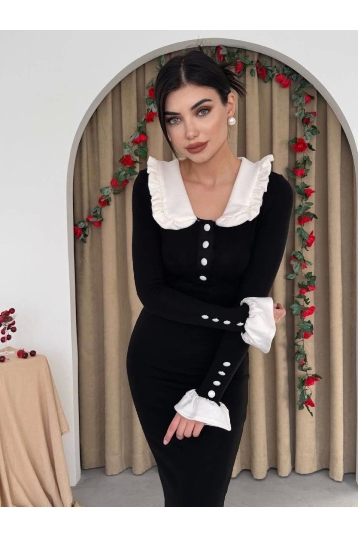 Fashion`S Sura Bebe Yaka Elbise
