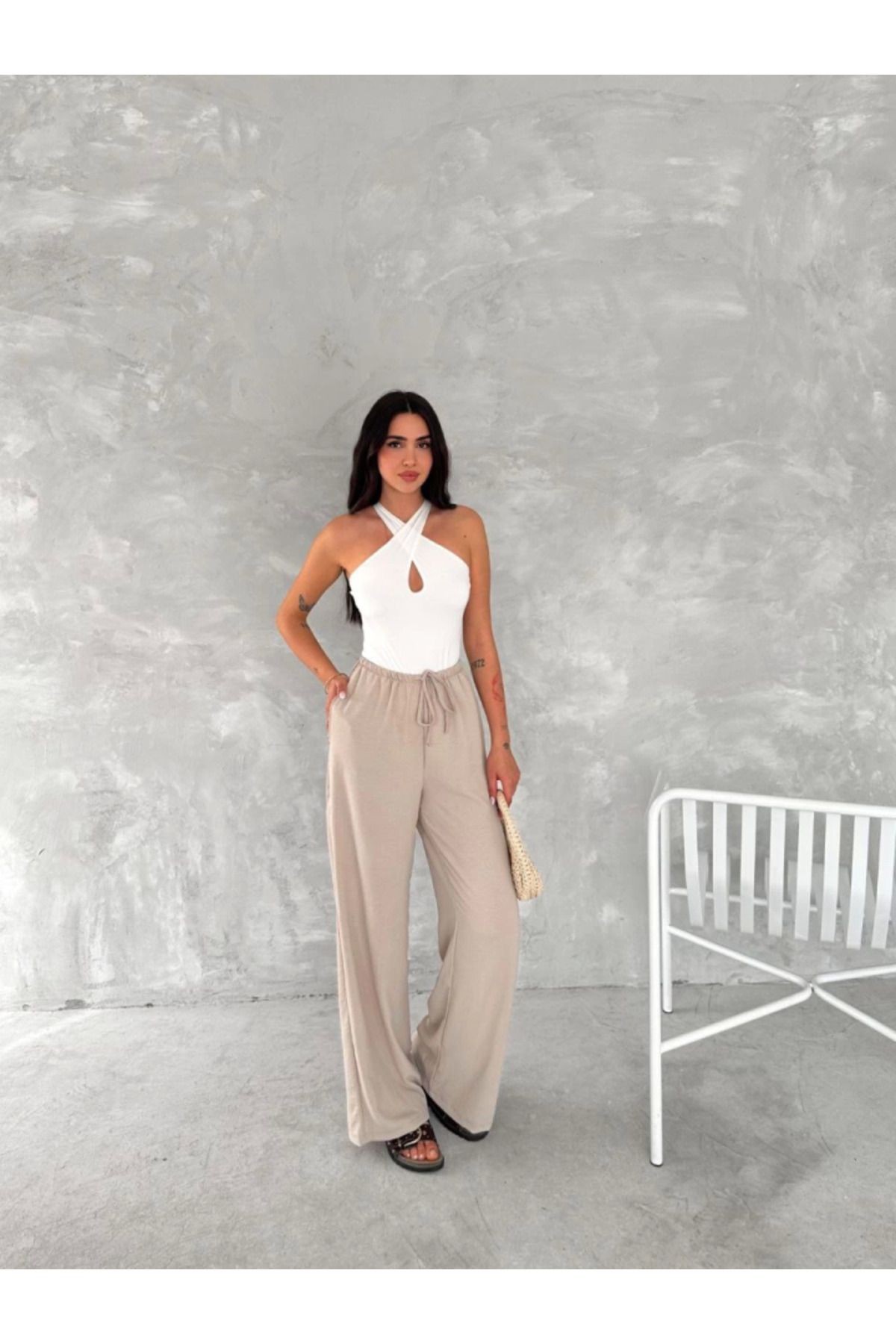 Ayrobin Oversize Pantalon - Bej