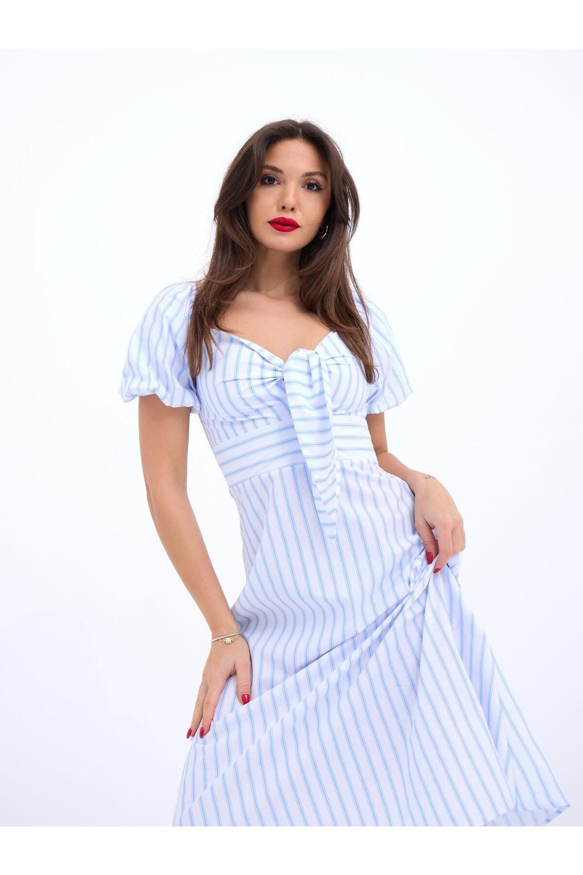 5948 ELBİSE-LOS ANGELES ÇİZGİLİ
