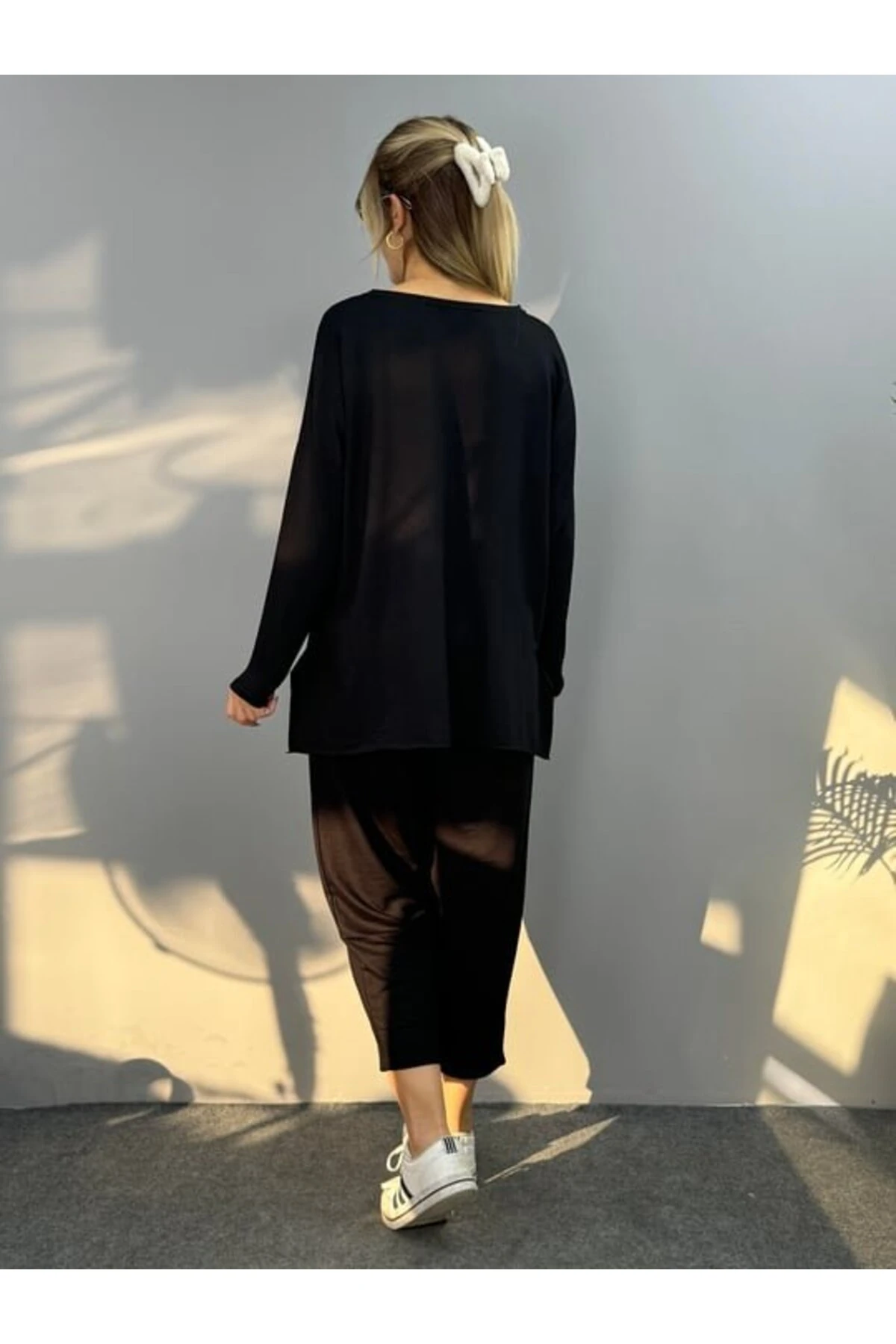 Kadın Iki Iplik Viskon Pamuk Kumaş Arma Detaylı Ikili Takım