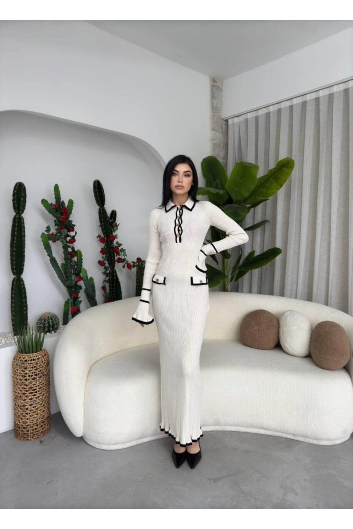 Wale Cep Detaylı Elbise