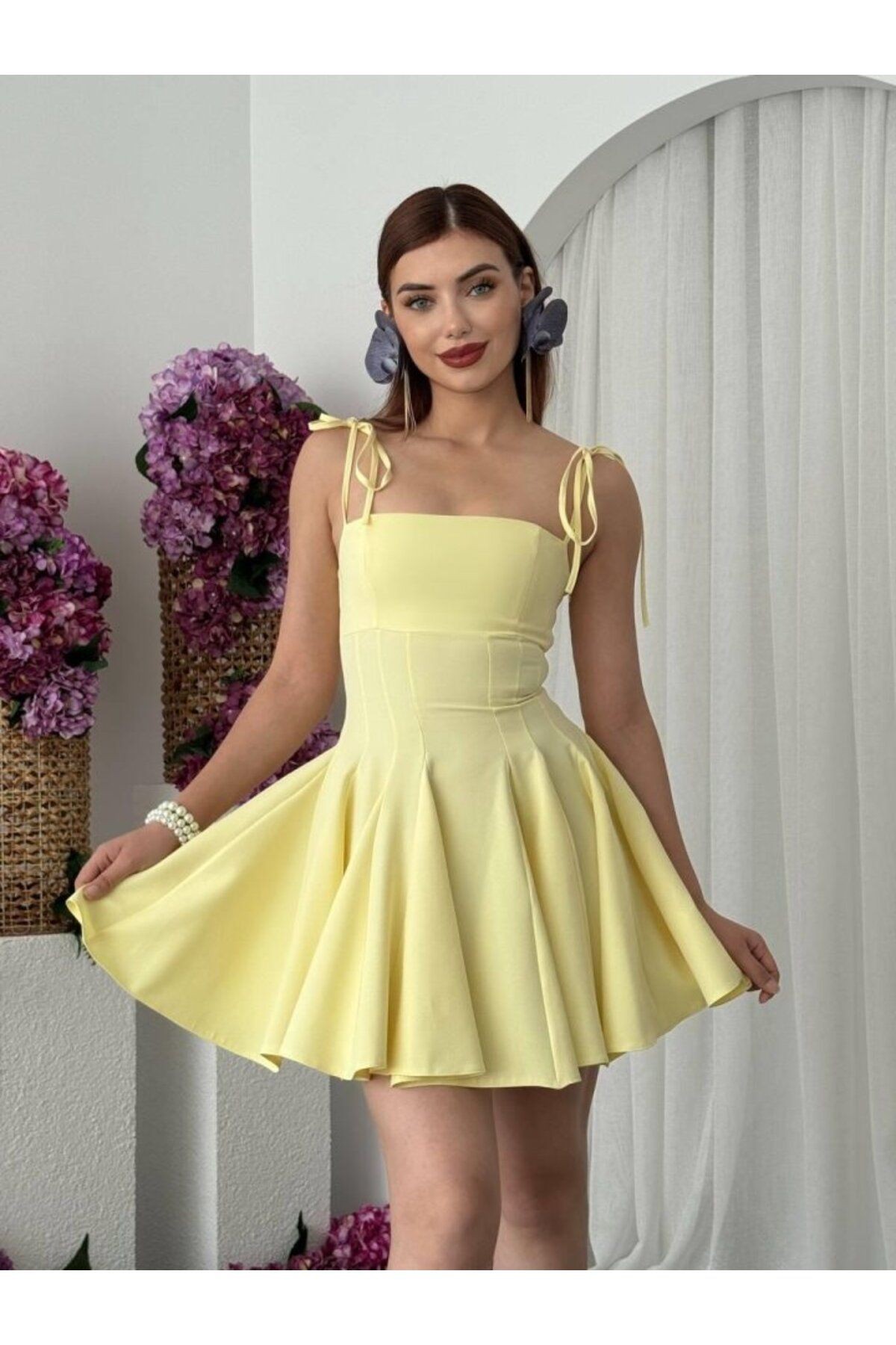 Clara Askılı Mini Elbise