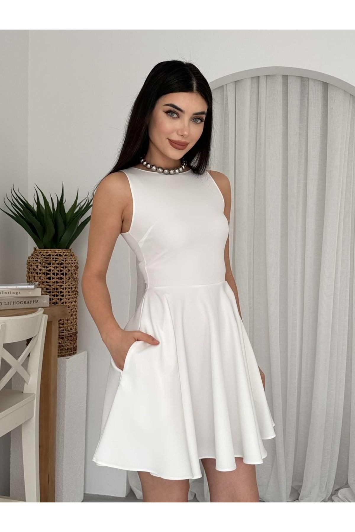 Mottisfashion Berl Cep Detaylı Elbise