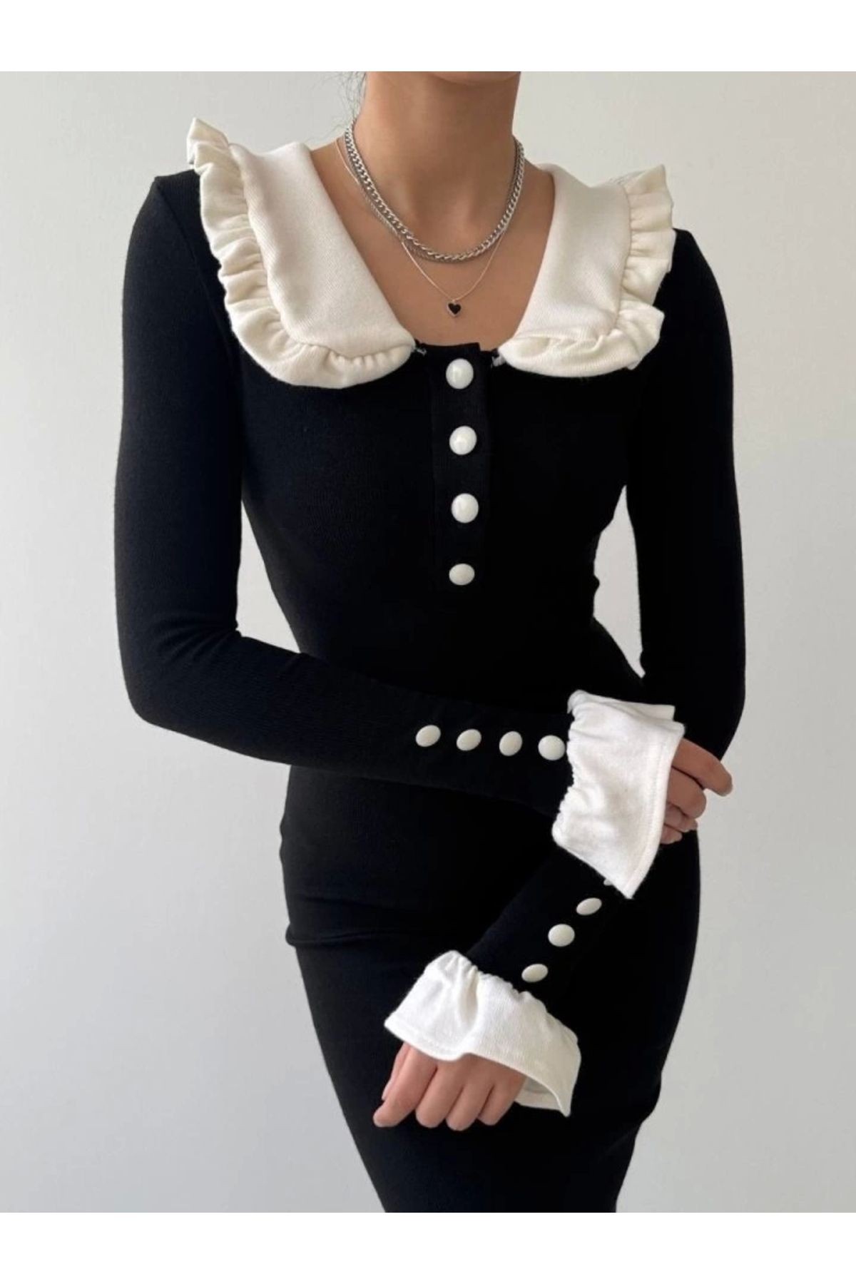 Fashion`S Sura Bebe Yaka Elbise