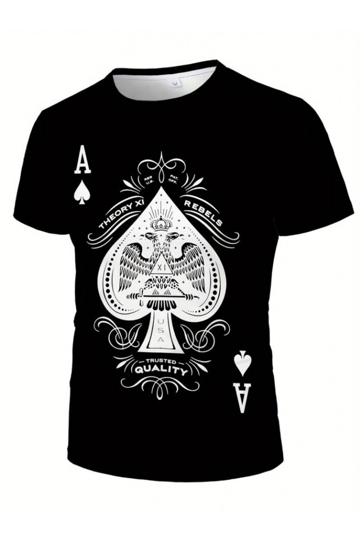 Erkekkısa Kollu Yuvarlak Yaka Desenli Viskon T-shirt
