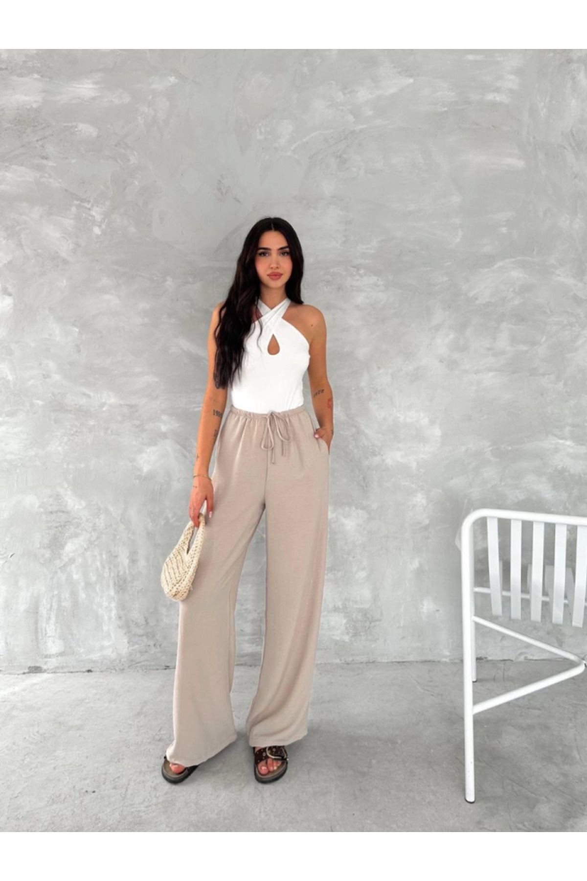 Ayrobin Oversize Pantalon - Bej