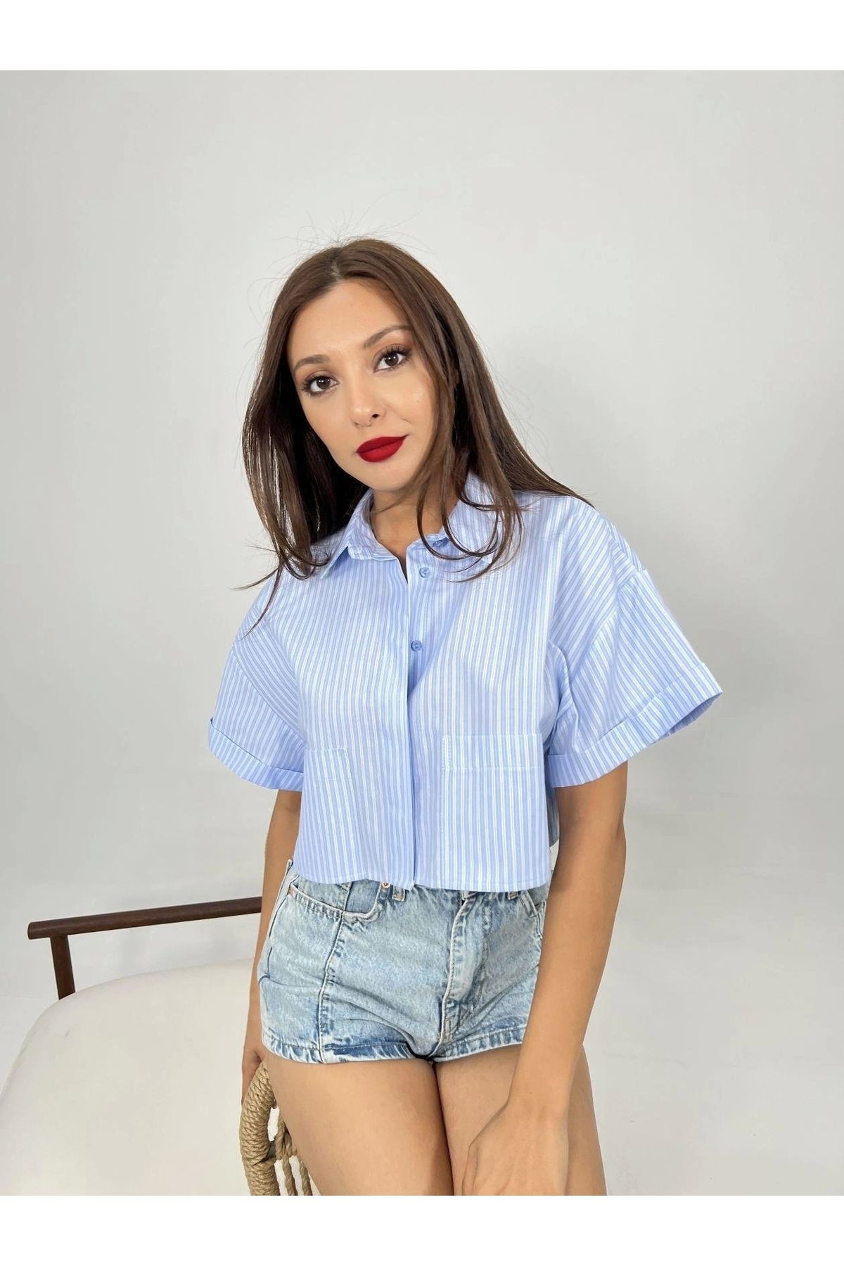 6882 BLUZ-SAN DİEGO ÇİZGİLİ