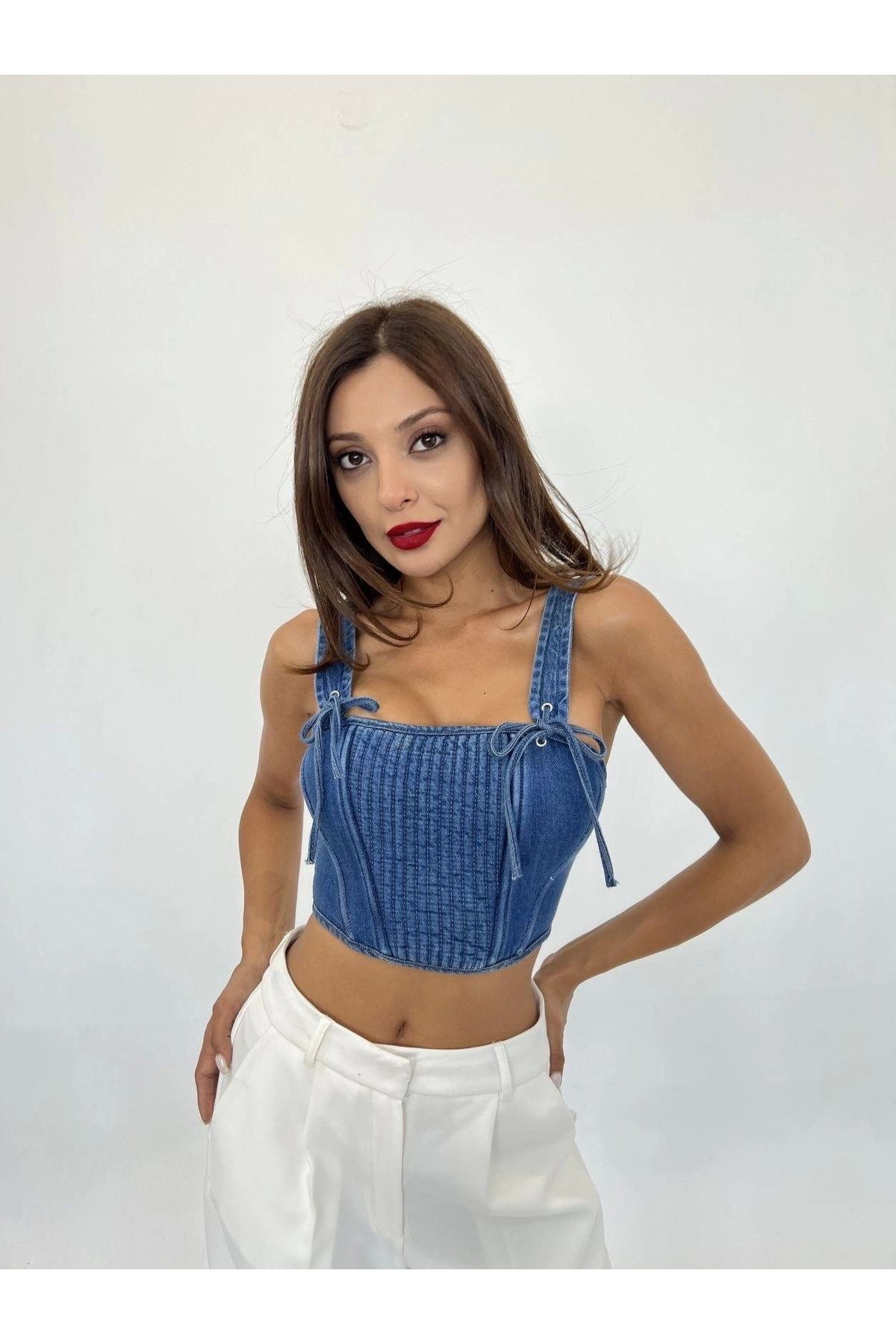 6987 KOT BLUZ-MAVİ