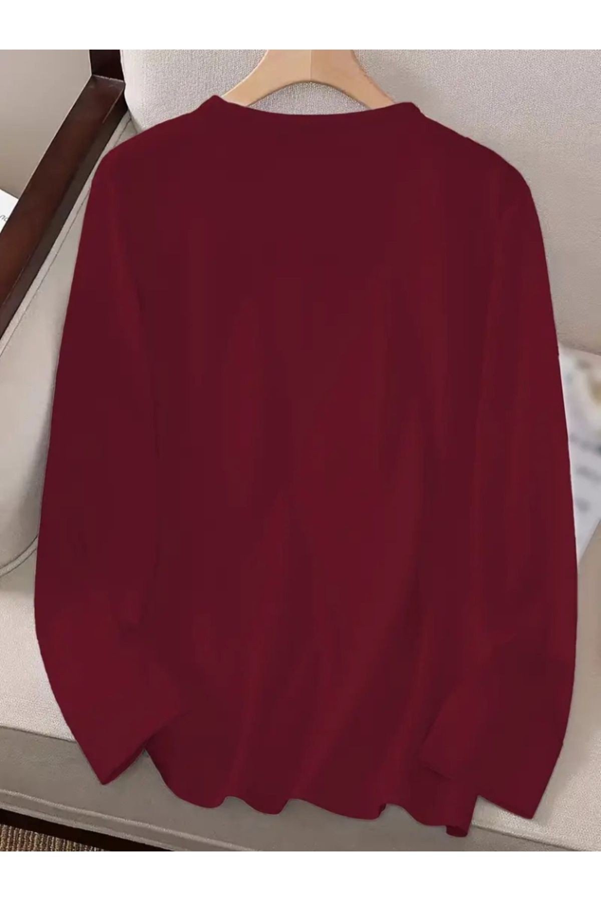 Kadın Uzun Kollu Bisiklet Yaka Ayçiçeği Desenli Viskon Bluz