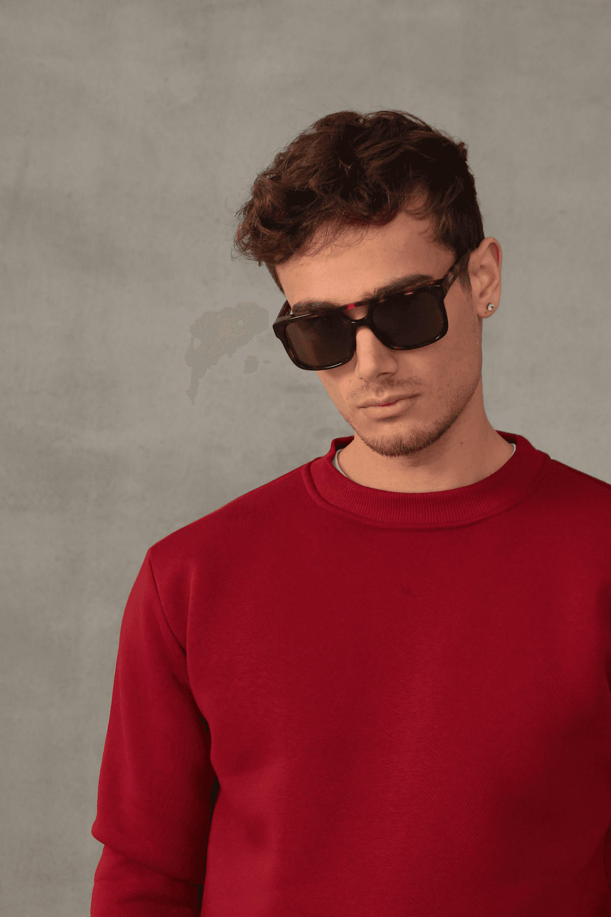 Unisex Relax Fit Rahat Kesim Pamuklu Yumuşak Dokulu İçi Polarlı Basic Bisiklet Yaka Sweatshirt