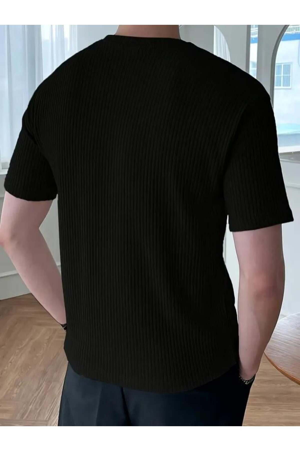 Erkek Kısa Kollu Bisiklet Yaka Triko tişört