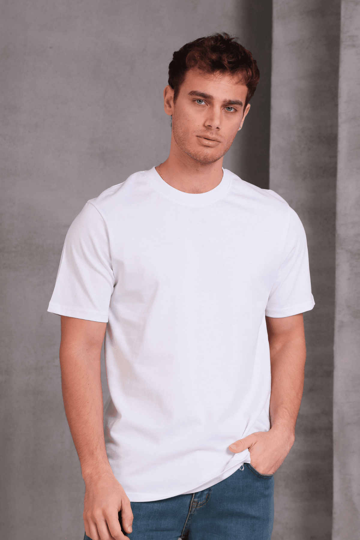 Unisex Relax Fit Bisiklet Yaka %100 Pamuk Rahat Kesim Basic Tişört