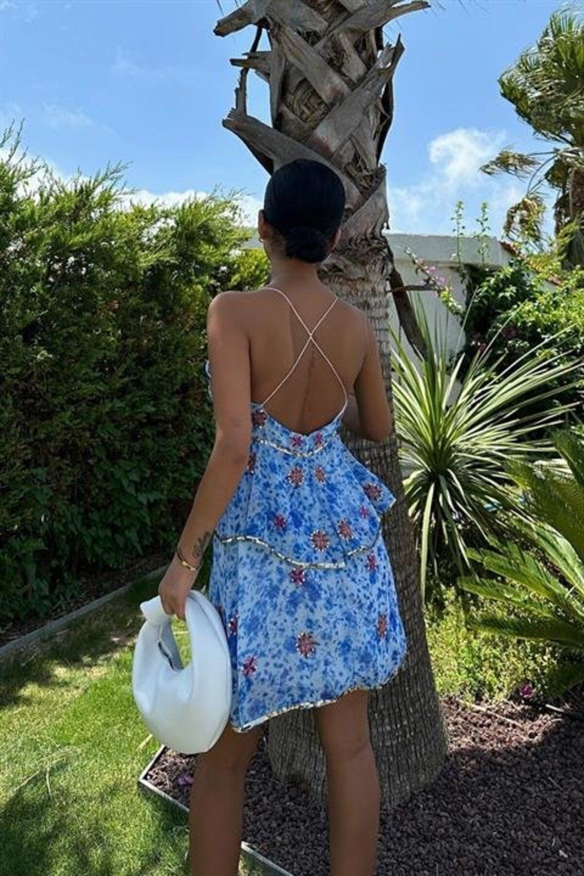 Pul Detaylı Elbise 2475-08