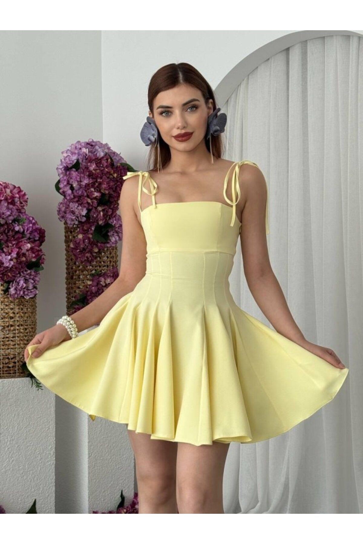 Clara Askılı Mini Elbise