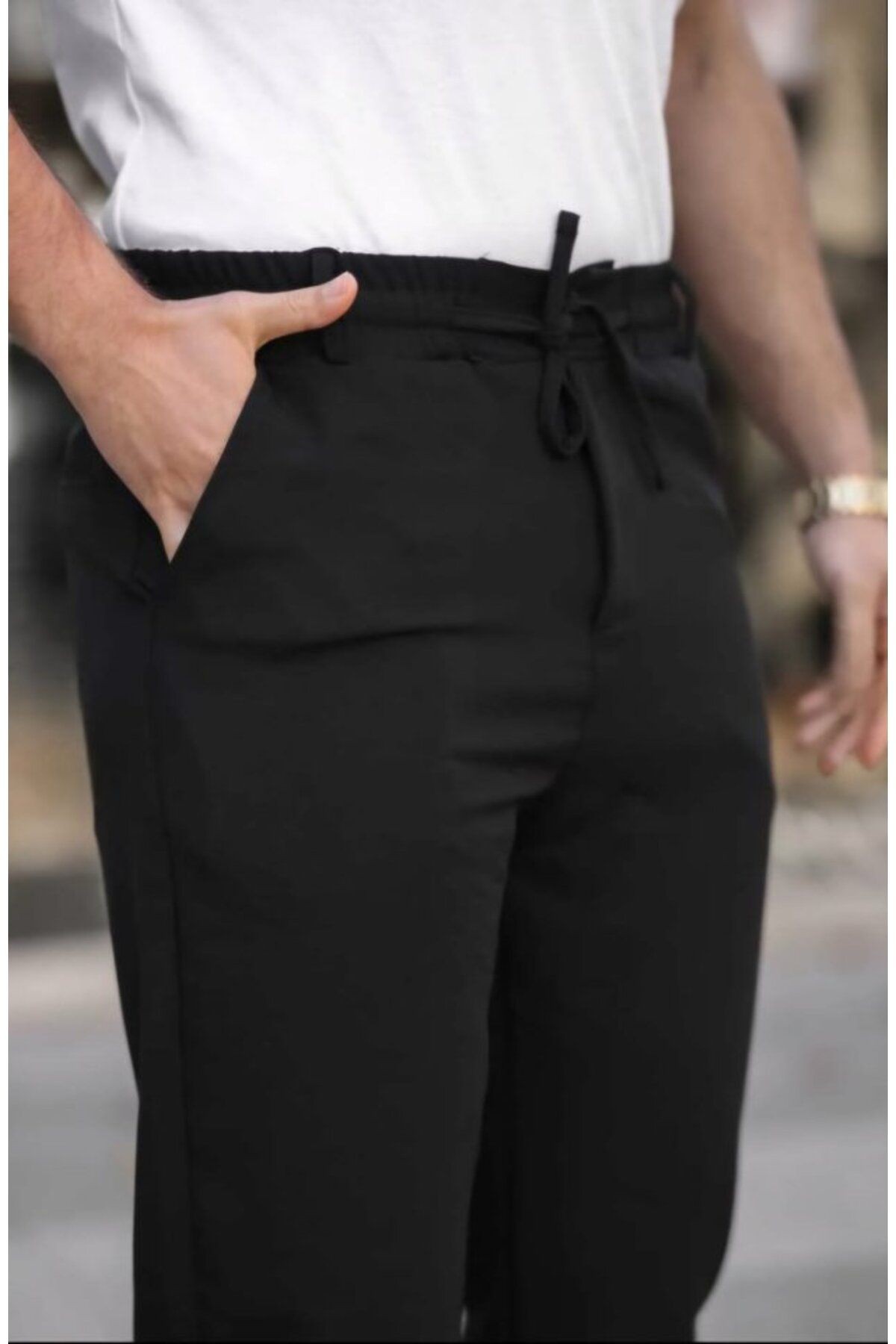 Erkek Beli Bağcıklı Jogger Pantolon