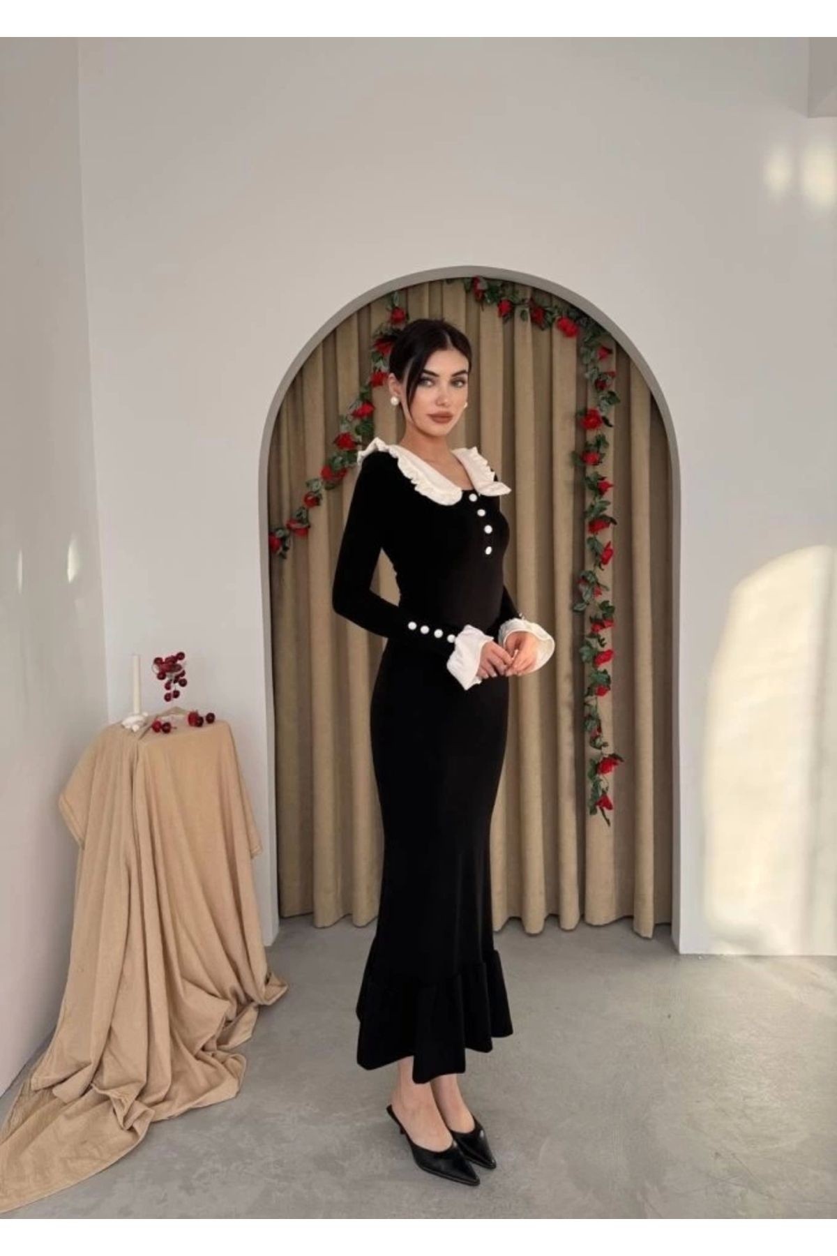 Fashion`S Sura Bebe Yaka Elbise