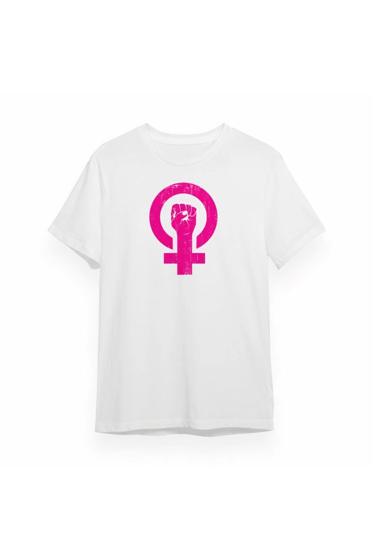 8 Mart Dünya Kadınlar Günü İçin Özel Baskılı T-shirt - Beyaz