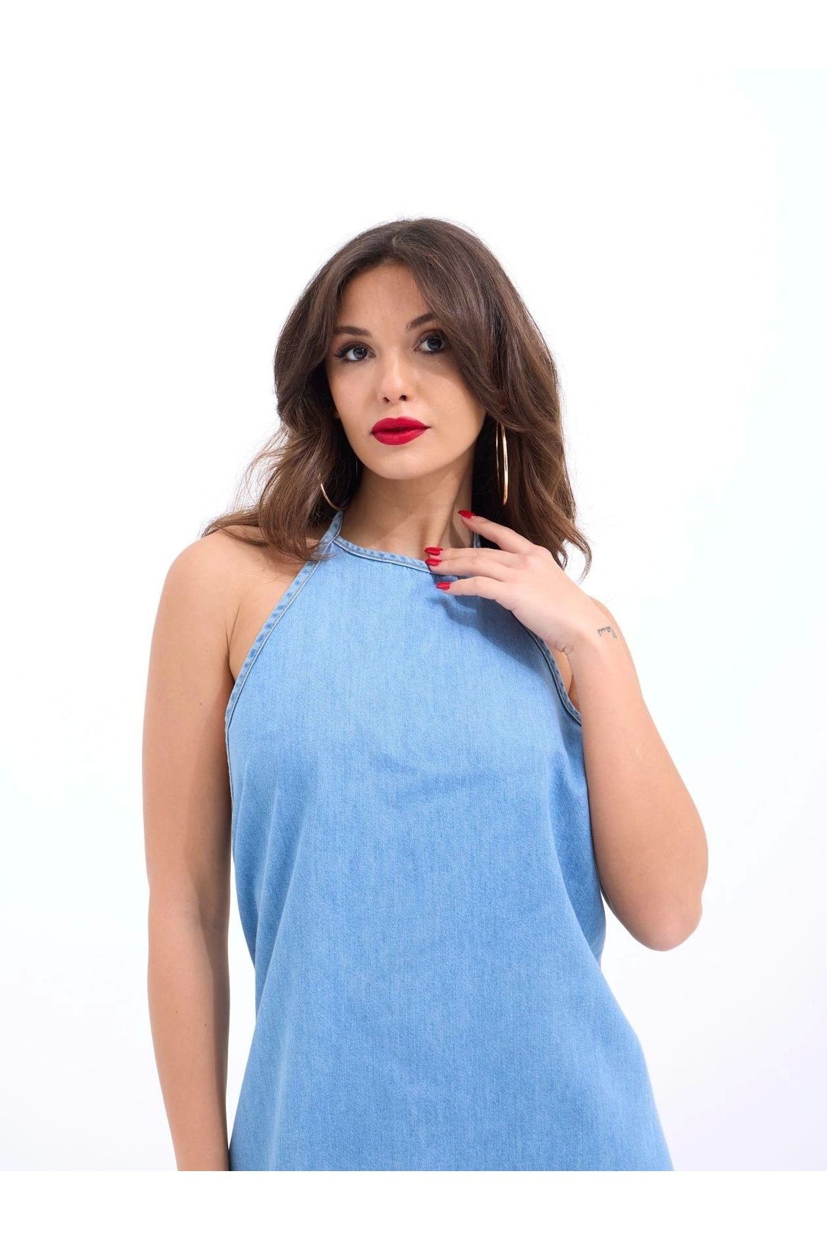 6771 KOT ELBİSE-MAVİ