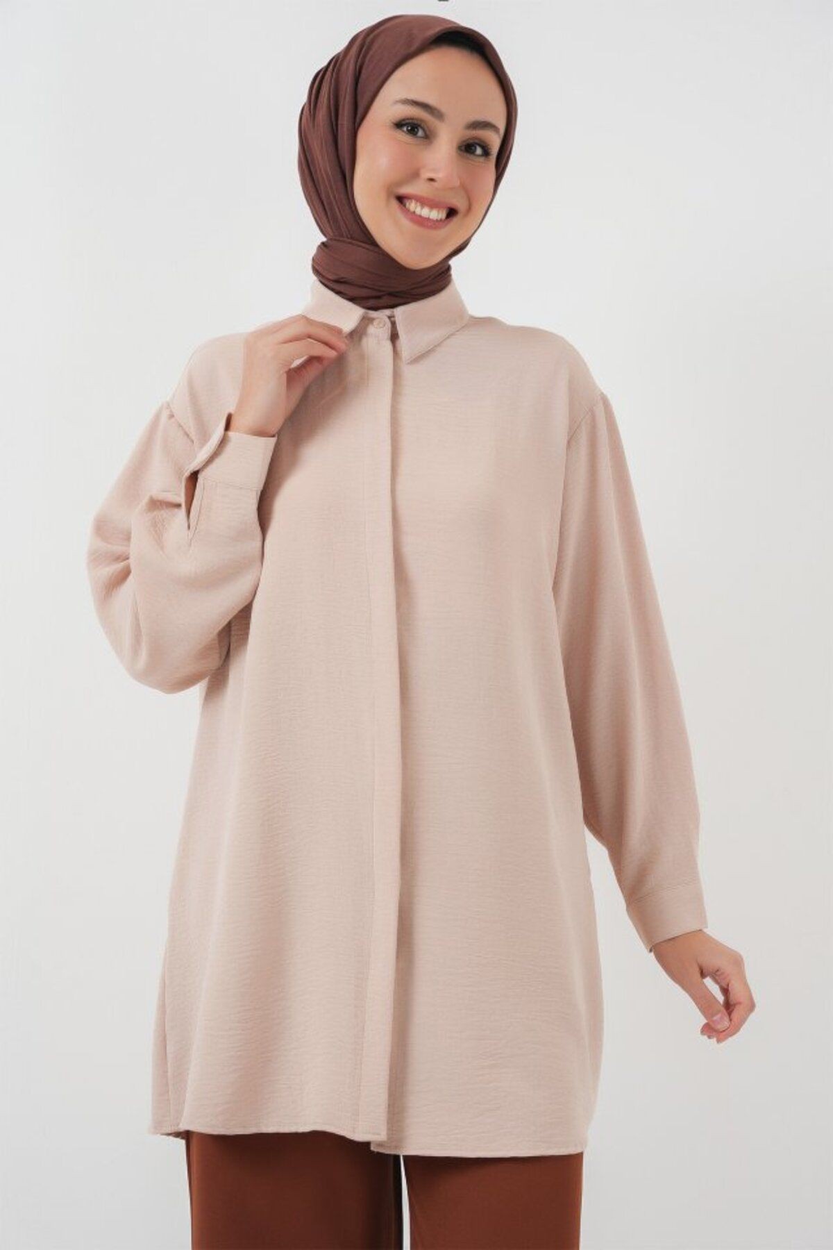 Uzun Gömlek Tunik 5945 - Gri