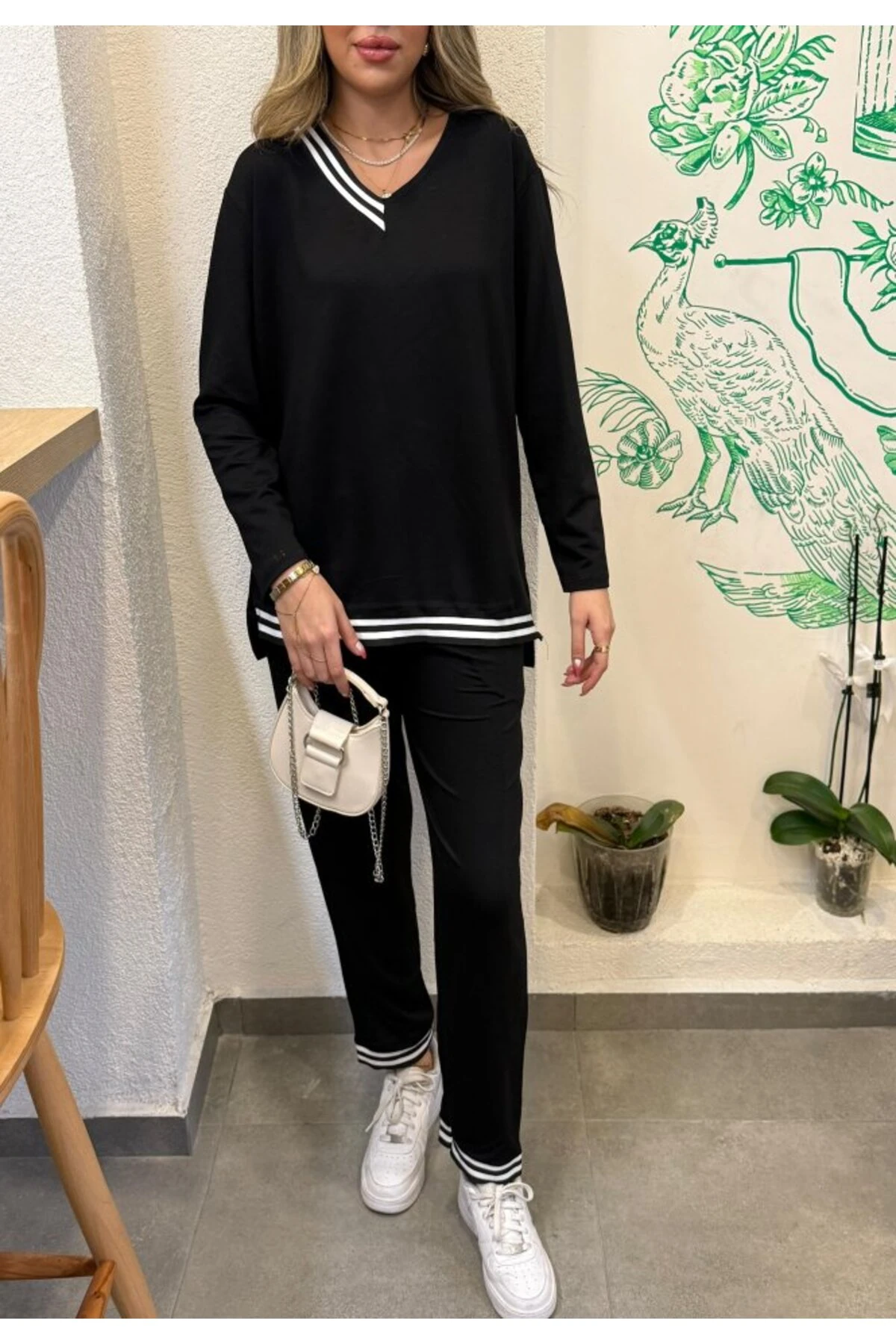 eyesof Kadın Yeni Sezon Uzun Kollu Ribana Detay Ikili Takım