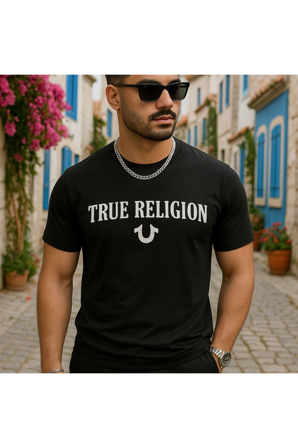 Erkek True Religion Baskılı Süprem T-shirt