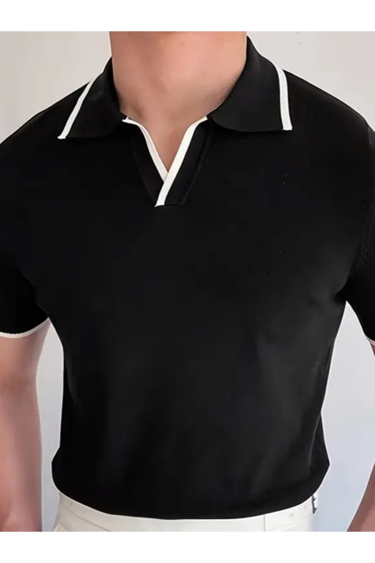 Sensuelle Erkek Uzun Kollu Yakalı Triko Bluz