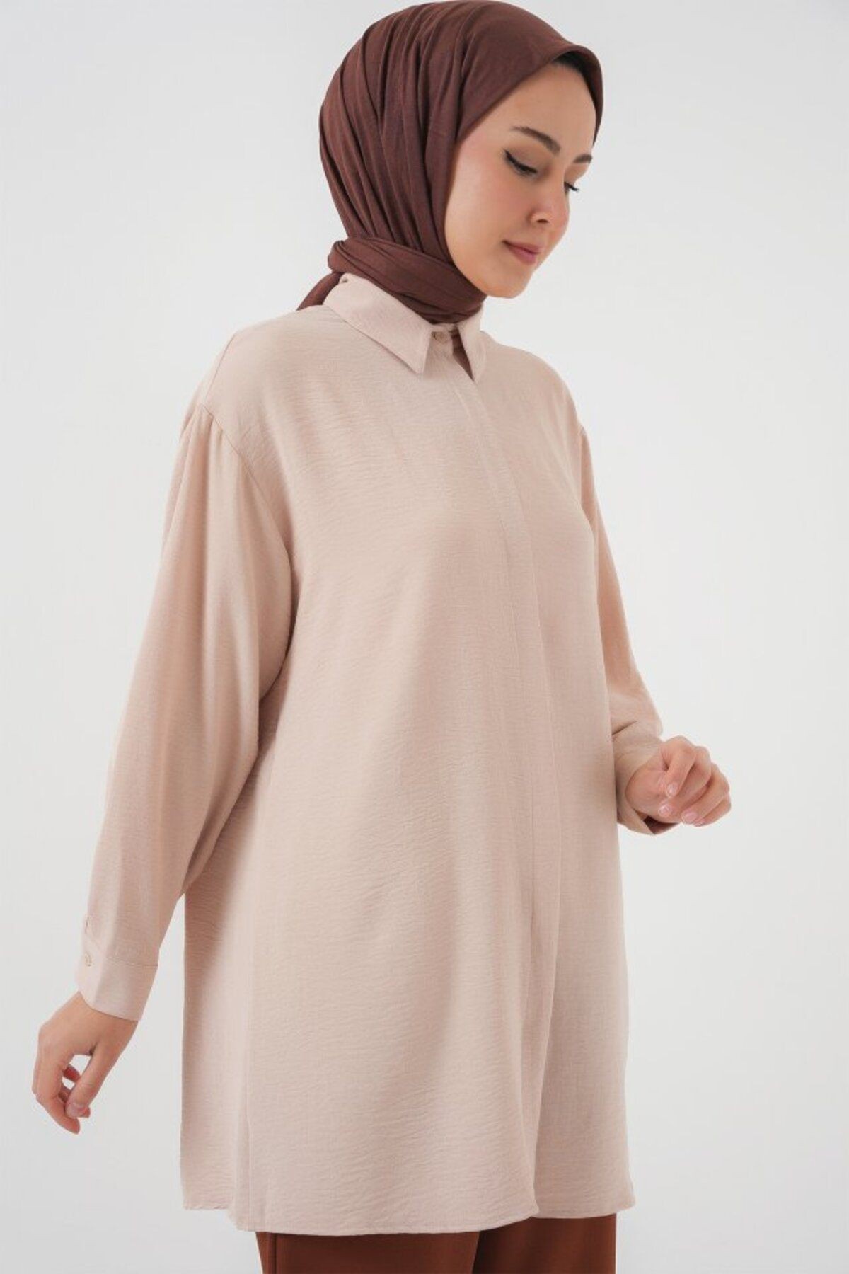 Uzun Gömlek Tunik 5945 - Gri