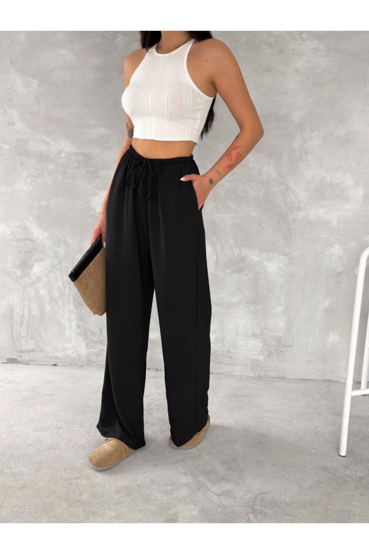 Ayrobin Oversize Pantalon - Siyah