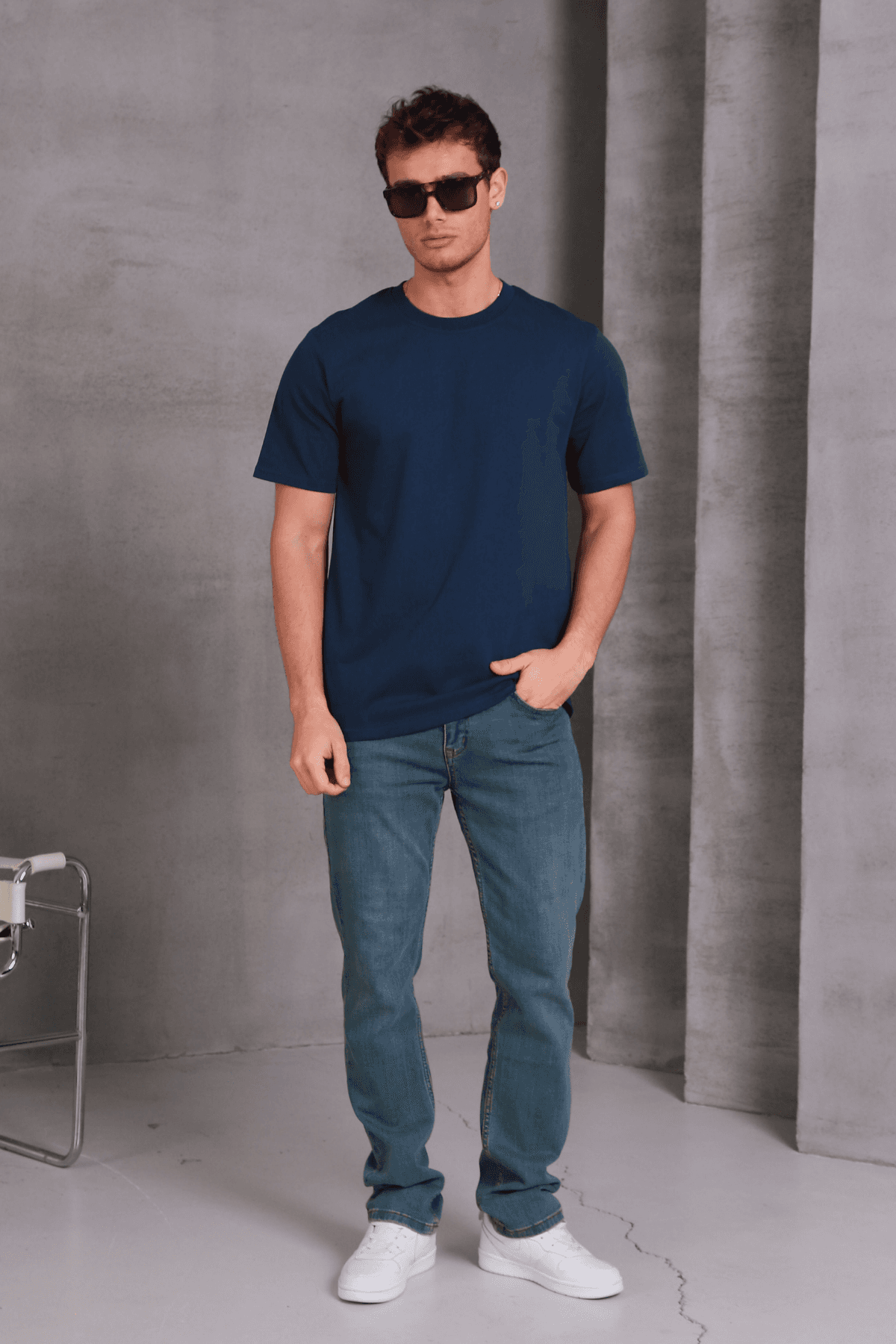 Unisex Relax Fit Bisiklet Yaka %100 Pamuk Rahat Kesim Basic Tişört