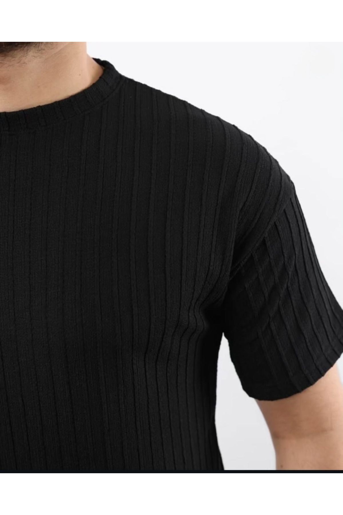 Erkek Kısa Kollu örgü Kumaş Bisiklet Yaka T-shirt